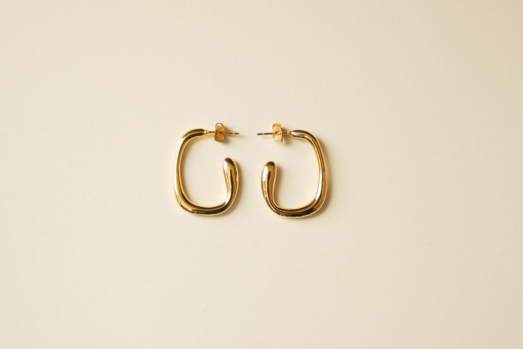 Gold Square Hoop Earrings